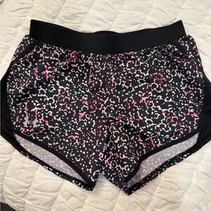 Under Armour Black and Pink Patterned Women's Shorts